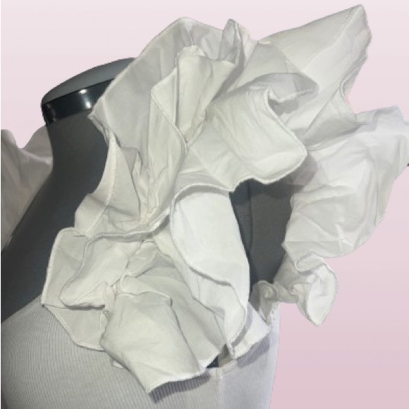 NWOT, Zara ruffled/layered short sleeve bodysuit. Sz Med - Picture 4 of 4